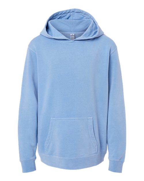 Independent Trading Co. Youth Midweight Pigment-Dyed Hooded Sweatshirt PRM1500Y Custom Embroidered Business Logo