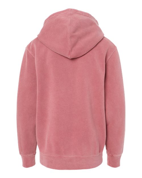 Independent Trading Co. Youth Midweight Pigment-Dyed Hooded Sweatshirt PRM1500Y Custom Embroidered Business Logo