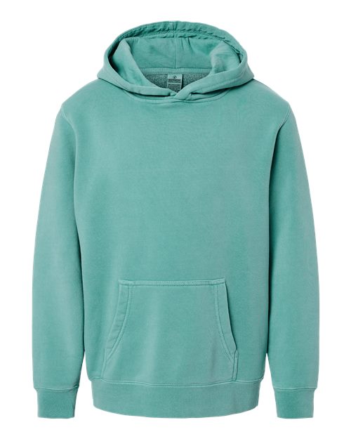 Independent Trading Co. Youth Midweight Pigment-Dyed Hooded Sweatshirt PRM1500Y Custom Embroidered Business Logo