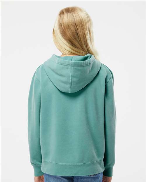 Independent Trading Co. Youth Midweight Pigment-Dyed Hooded Sweatshirt PRM1500Y Custom Embroidered Business Logo