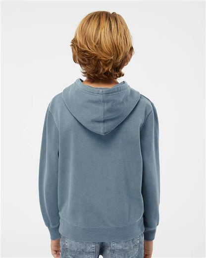 Independent Trading Co. Youth Midweight Pigment-Dyed Hooded Sweatshirt PRM1500Y Custom Embroidered Business Logo