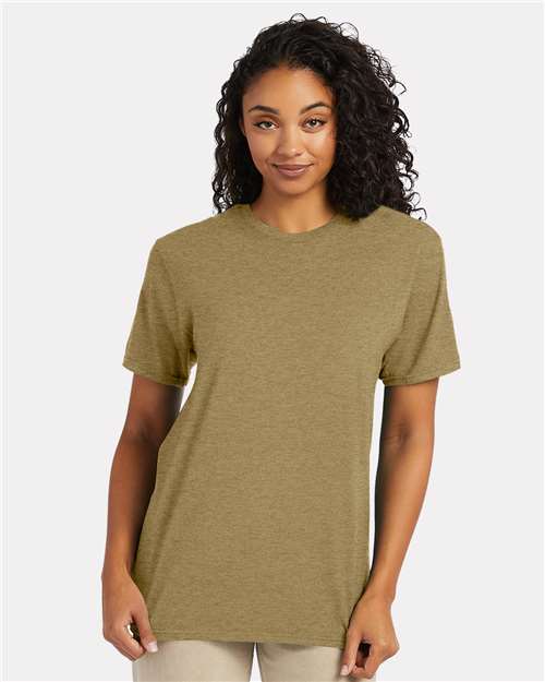 Custom Embroidered  Hanes Perfect-T T-Shirt 4980 Brown Sugar Heather