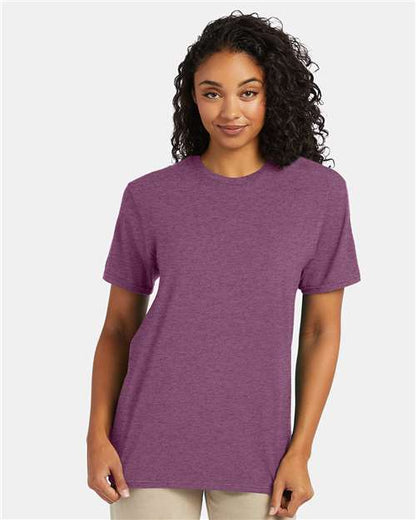 Custom Embroidered  Hanes Perfect-T T-Shirt 4980 Purple Rain Heather