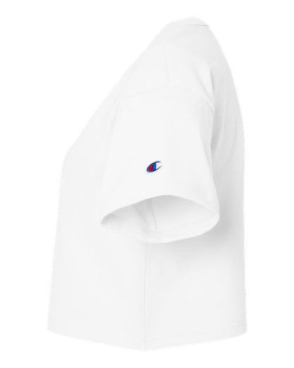 Champion Women's Heritage Jersey Crop T-Shirt T453W Custom Embroidered Business Logo