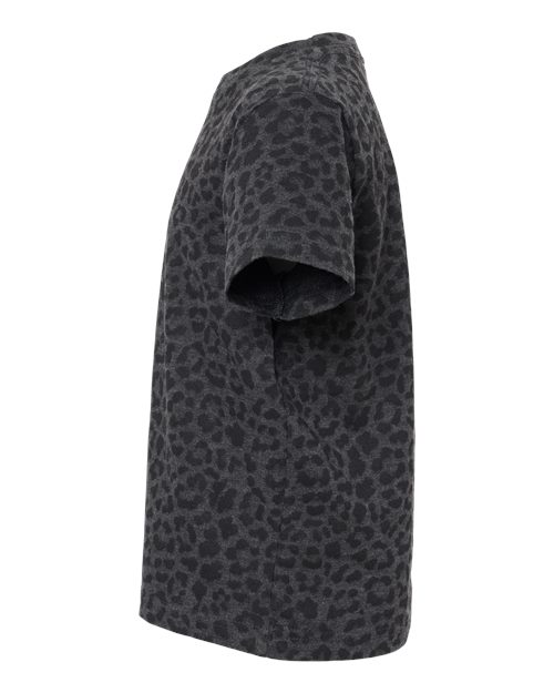 Rabbit Skins Toddler Fine Jersey Tee 3321 Black Leopard