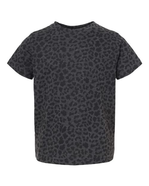 Rabbit Skins Toddler Fine Jersey Tee 3321 Black Leopard