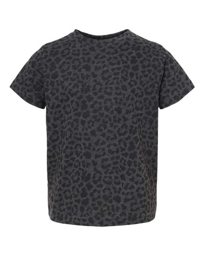 Rabbit Skins Toddler Fine Jersey Tee 3321 Black Leopard