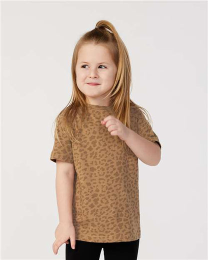 Rabbit Skins Toddler Fine Jersey Tee 3321 Brown Leopard