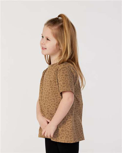 Rabbit Skins Toddler Fine Jersey Tee 3321 Brown Leopard