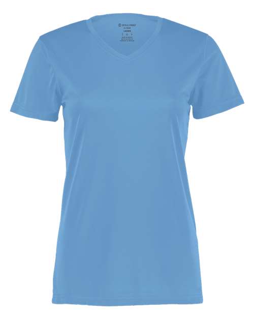 Holloway Women's Momentum V-Neck T-Shirt 222820 Columbia Blue