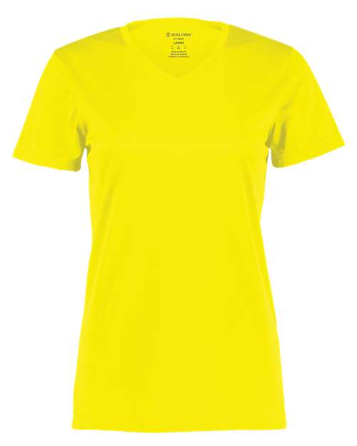 Holloway Women's Momentum V-Neck T-Shirt 222820 Electric Yellow