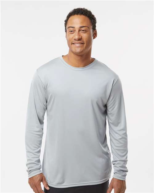 Custom Embroidered  Holloway Momentum Long Sleeve T-Shirt 222822 Silver