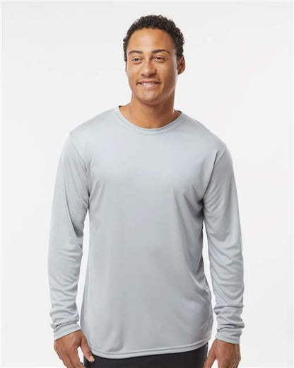 Custom Embroidered  Holloway Momentum Long Sleeve T-Shirt 222822 Silver