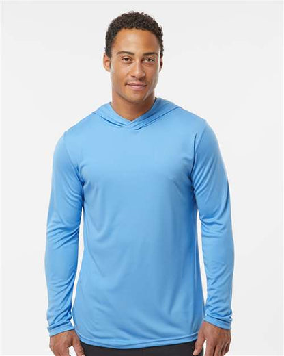 Custom Embroidered  Holloway Momentum Hooded Long Sleeve T-Shirt 222830 Columbia Blue