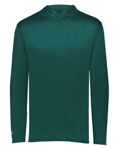 Holloway Momentum Hooded Long Sleeve T-Shirt 222830 Dark Green