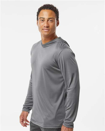 Holloway Momentum Hooded Long Sleeve T-Shirt 222830 Graphite