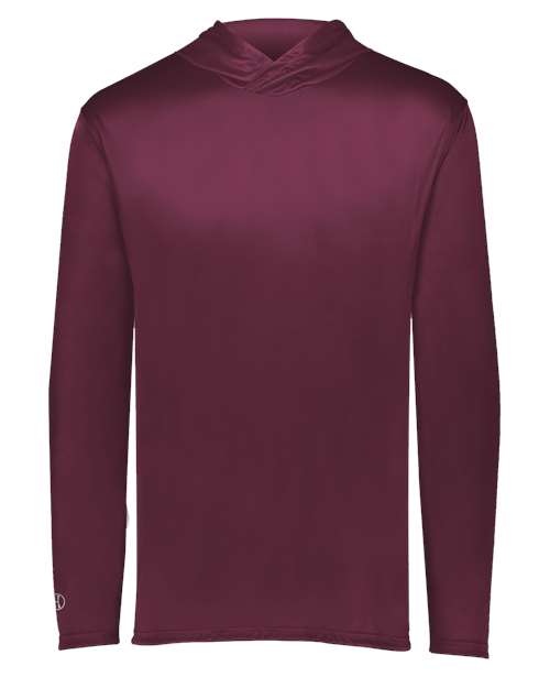 Holloway Momentum Hooded Long Sleeve T-Shirt 222830 Maroon
