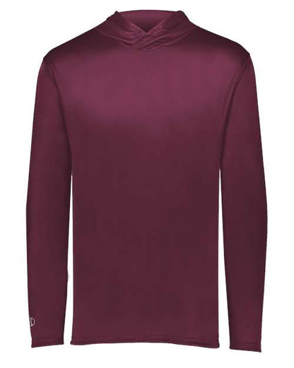 Holloway Momentum Hooded Long Sleeve T-Shirt 222830 Maroon