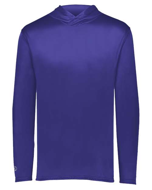 Holloway Momentum Hooded Long Sleeve T-Shirt 222830 Purple
