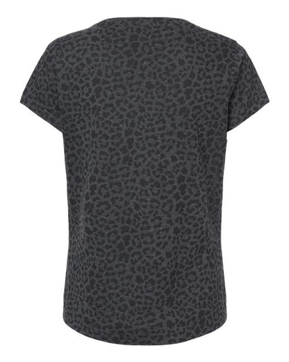 LAT Women's Fine Jersey Tee 3516 Black Leopard