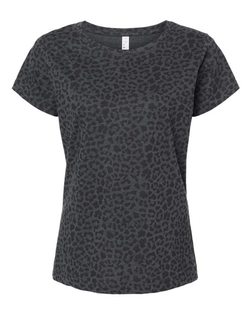 LAT Women's Fine Jersey Tee 3516 Black Leopard