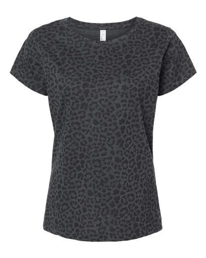 LAT Women's Fine Jersey Tee 3516 Black Leopard