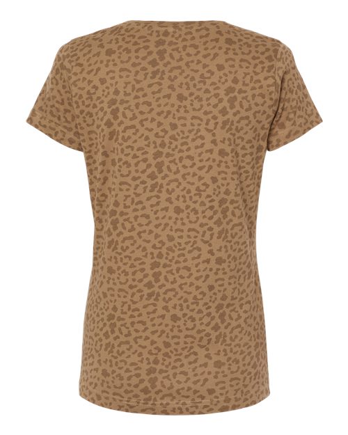 LAT Women's Fine Jersey Tee 3516 Brown Leopard