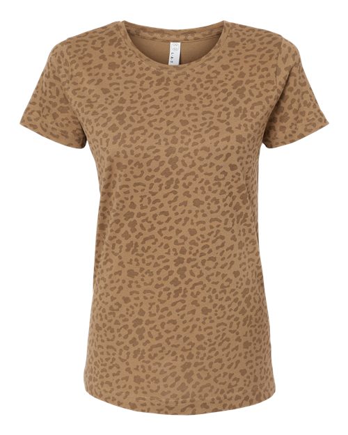LAT Women's Fine Jersey Tee 3516 Brown Leopard