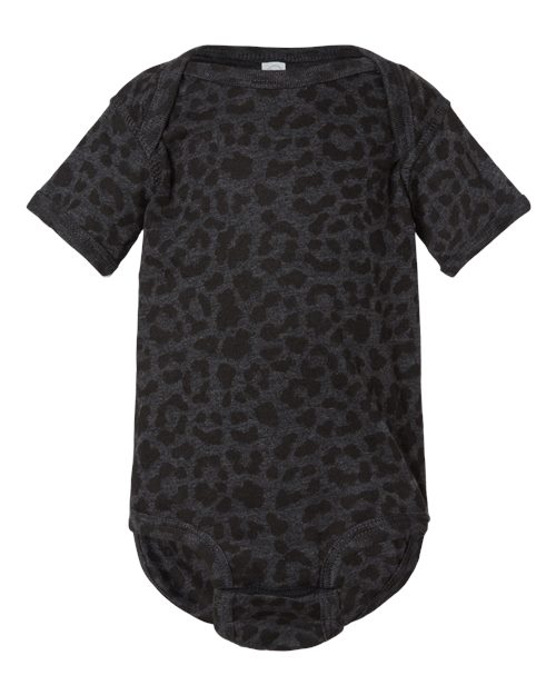 Rabbit Skins Infant Fine Jersey Bodysuit 4424 Black Leopard