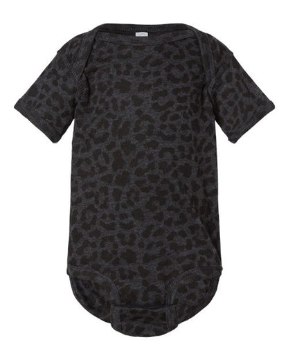 Rabbit Skins Infant Fine Jersey Bodysuit 4424 Black Leopard