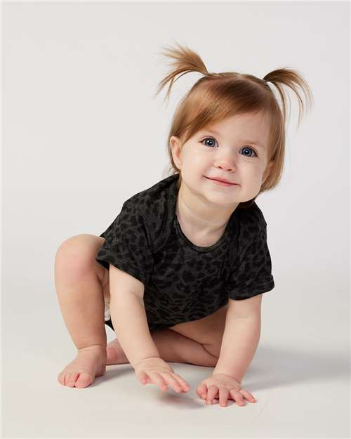 Rabbit Skins Infant Fine Jersey Bodysuit 4424 Black Leopard