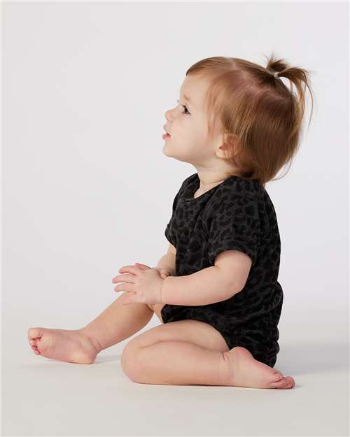 Rabbit Skins Infant Fine Jersey Bodysuit 4424 Black Leopard