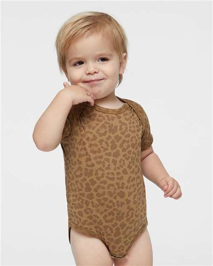 Rabbit Skins Infant Fine Jersey Bodysuit 4424 Brown Leopard