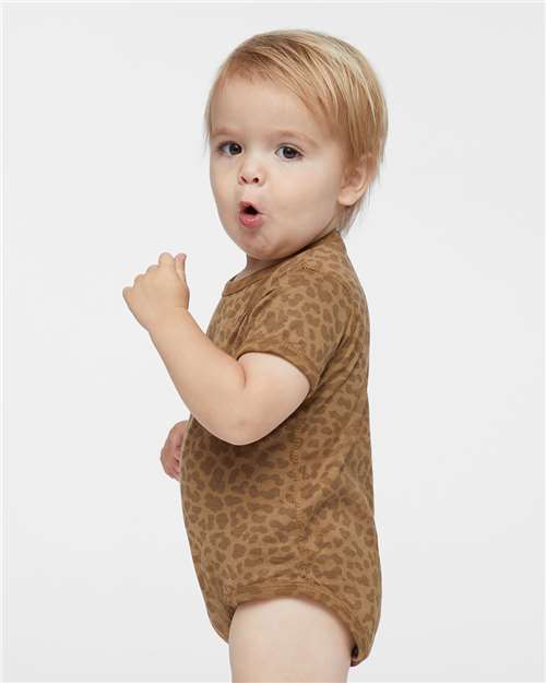 Rabbit Skins Infant Fine Jersey Bodysuit 4424 Brown Leopard