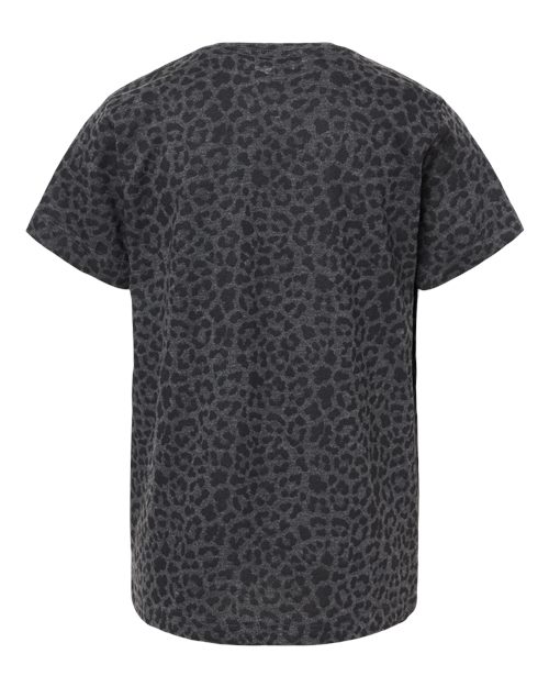 LAT Youth Fine Jersey Tee 6101 Black Leopard