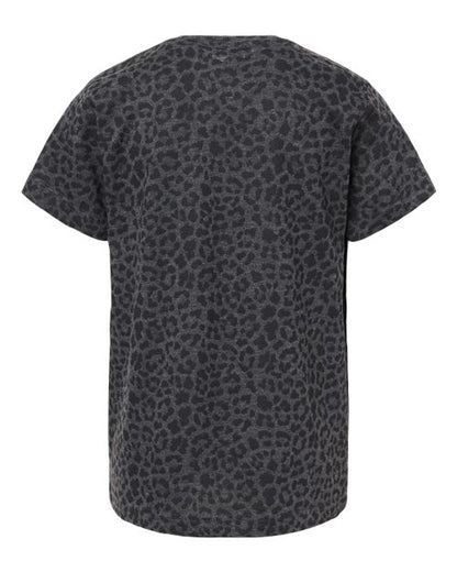LAT Youth Fine Jersey Tee 6101 Black Leopard