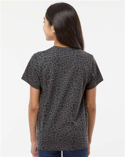 LAT Youth Fine Jersey Tee 6101 Black Leopard