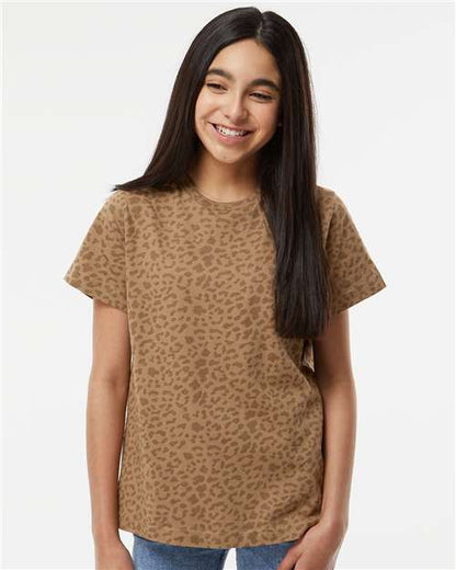 LAT Youth Fine Jersey Tee 6101 Brown Leopard