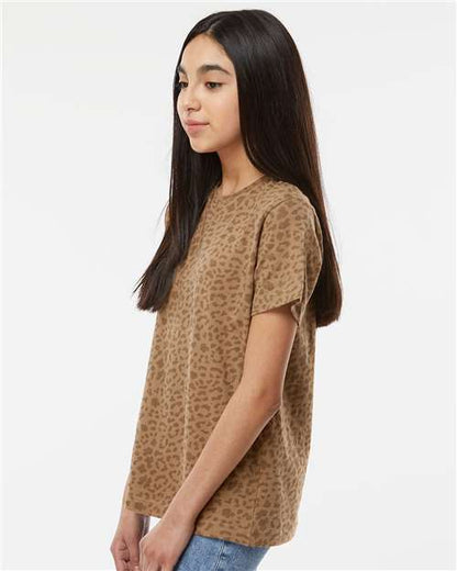 LAT Youth Fine Jersey Tee 6101 Brown Leopard