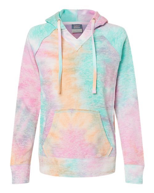 MV Sport Women’s Courtney Burnout V-Notch Hooded Sweatshirt W1162