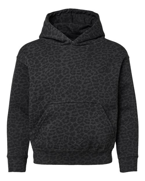 LAT Youth Fleece Hoodie 2296 Black Leopard