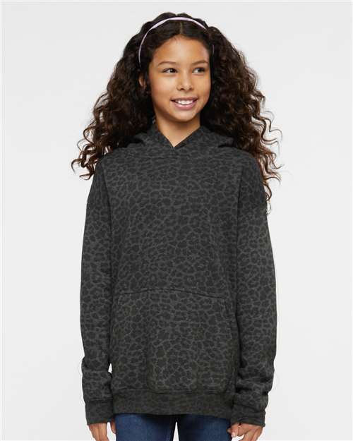 LAT Youth Fleece Hoodie 2296 Black Leopard