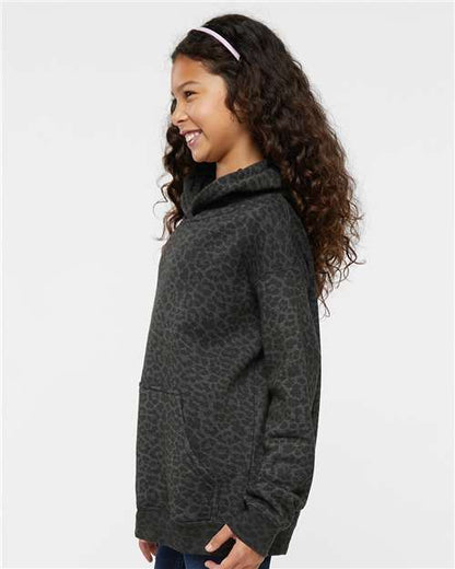 LAT Youth Fleece Hoodie 2296 Black Leopard
