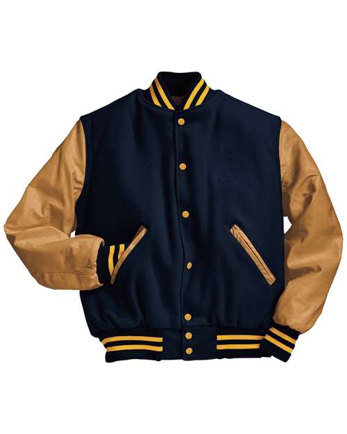 Holloway Varsity Wool Jacket 224183 Dark Navy/ Light Gold/ Light Gold