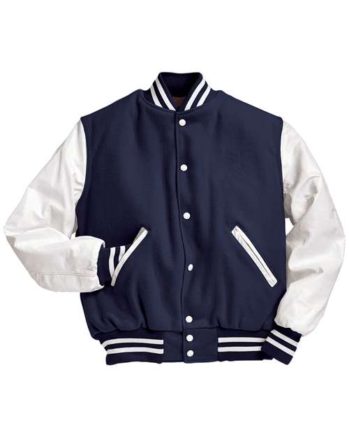 Holloway Varsity Wool Jacket 224183 Dark Navy/ White
