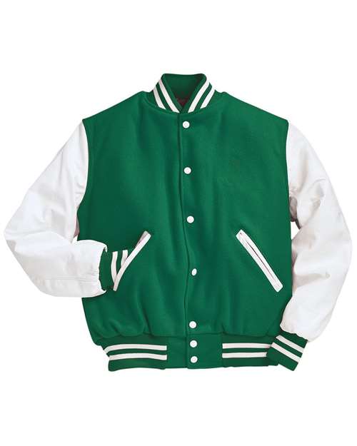Holloway Varsity Wool Jacket 224183 Kelly/ White