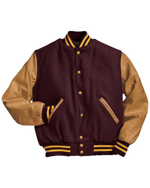 Holloway Varsity Wool Jacket 224183 Maroon/ Light Gold