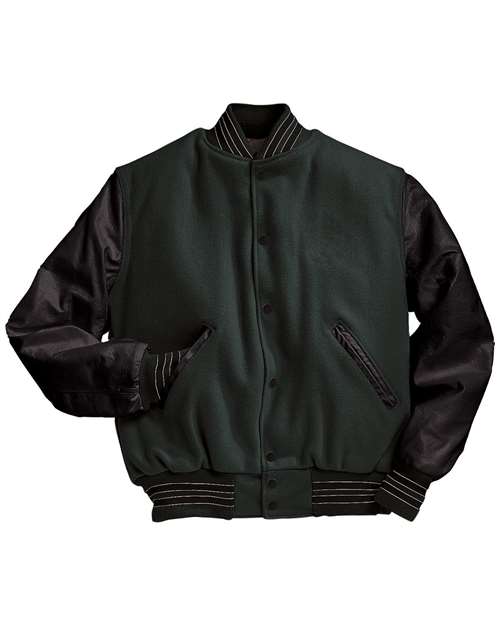 Holloway Varsity Wool Jacket 224183 Myrtle/ Black/ White