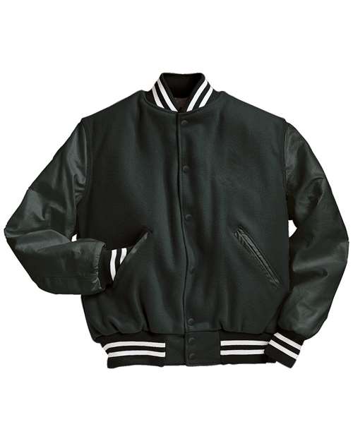 Holloway Varsity Wool Jacket 224183 Myrtle/ Dark Green/ White