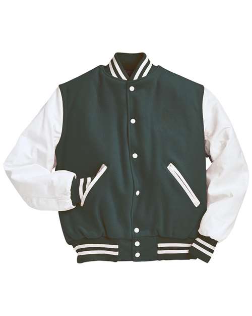 Holloway Varsity Wool Jacket 224183 Myrtle/ White